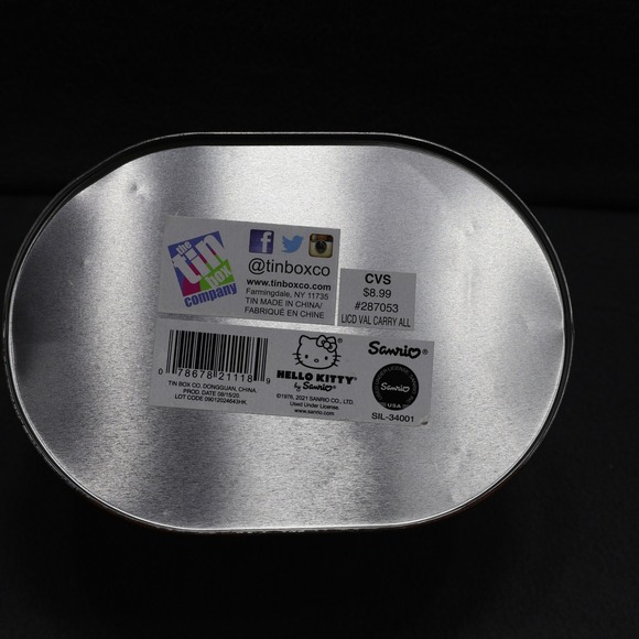 Hello Kitty Valentine Cupid Tin Box Purse Sanrio Beaded Handle - Picture 7 of 8